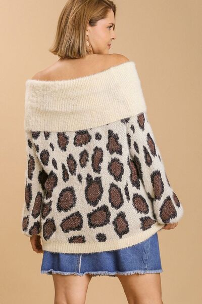 Umgee USA Leopard Off-Shoulder Sweater Long Sleeve Plus Size Cream 0ed22402-9356-4ee3-9c15-fb7122b36a88-Min Trendsi
