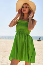 Davi & Dani Mini Dress Smocking Green Halter Neck Tie Open Back 0ed807db5ca44692b908b27786727db5-Max-Origin Trendsi