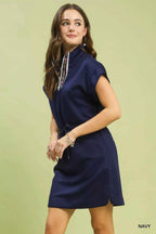 Umgee Dolman Sleeve Zip Detail Dress