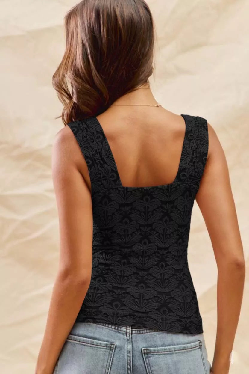 SO ME Women's Tank Top Floral Jacquard Seamless 0f39a7ba-8231-4869-99e7-cc9b16e95052-Max-Origin Trendsi