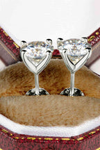Stud Earrings Silver 1 Carat Moissanite 4-Prong 925 Sterling Gold Silver 0f43734fffa846b5b10a608b3024b113-Min Trendsi