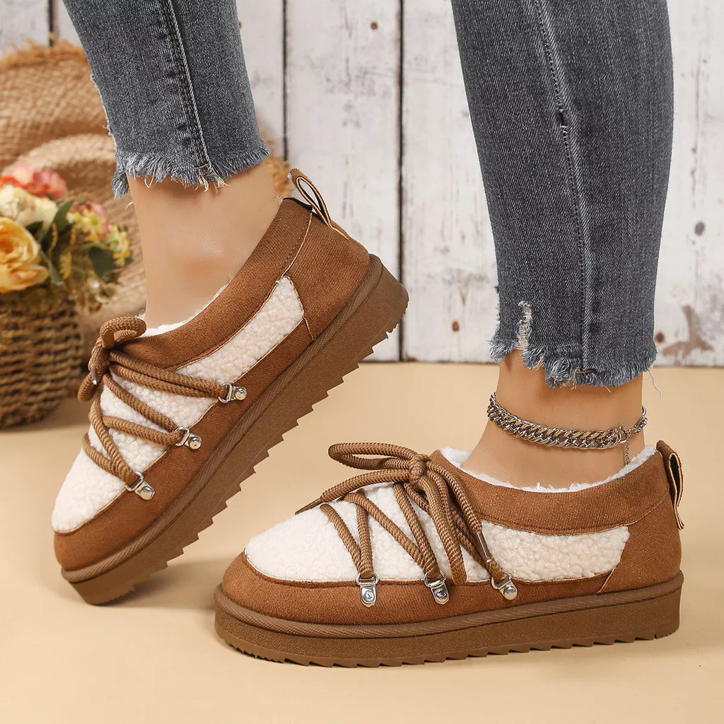 Women's Ankle Boots Lace Up Round Toe Platform Fluff Shoes 0f856ead72e247c9b43cc20c6125b7d8-Max-Origin Trendsi