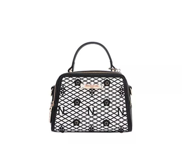 Nicole Lee USA Handbag Vegan Leather Geometric Pattern Structured Tote Bag BLACK One Size 0fa023783cb2499c87ea105df8908391-Max-Origin Trendsi