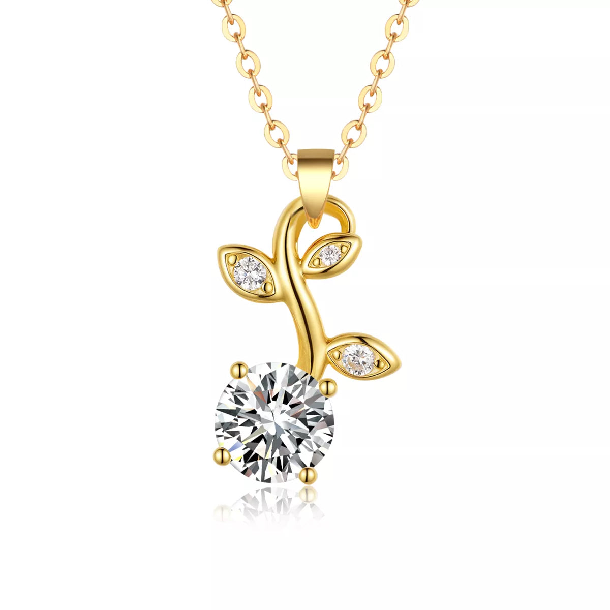 1.2 Carat Moissanite Women's Pendant 18K Gold-Plated Necklace 925 Sterling Silver 1.2_Carat_Moissanite_Women_s_Pendant_18K_Gold-Plated_Necklace_925_Sterling_Silver Trendsi