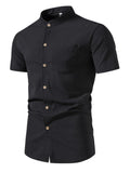 Men's Plus Size Short Sleeve Button-Up Shirt