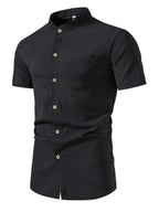 Men's Plus Size Short Sleeve Button-Up Shirt