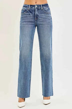 RISEN Straight Jeans Tummy Control 4 Way Stretch Mid Rise Women Denim Pants 1005faa520324ec09fb3f11c34c55dba-Max-Origin Trendsi