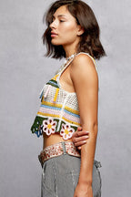 POL Crochet Cami Top Cutout Flower Cropped Yellow Multi with Dangle Detail 10180bd7-4b2c-405f-b65d-40f0de07c4e3-Max-Origin Trendsi
