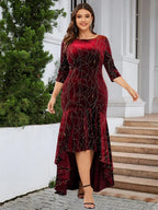 Plus Size High-Low Dress with Ruffle Hem