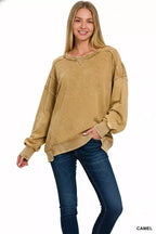 Zenana Womens Sweatshirt Camel Oversized French Terry Acid Wash Pullover 10984368-ad4a-4e63-890a-ac477a91b082-Max-Origin Trendsi