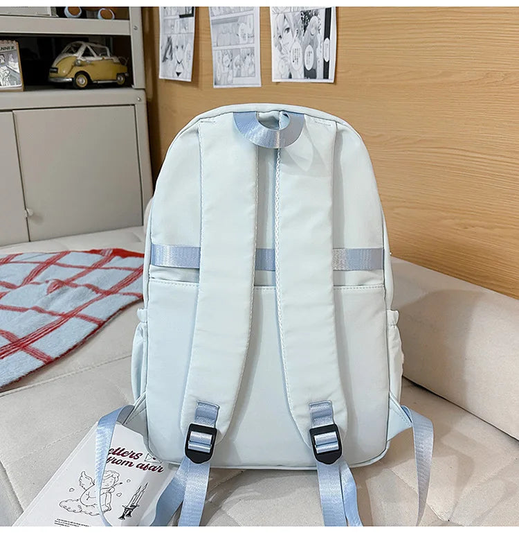 Casual Women's Backpack Star Pattern Nylon Zipper Lightweight Shoulder Bags