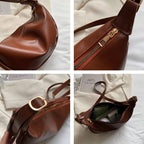 Women's Small Sling Crossbody Bag Minimalist Crescent Zipper Handbags