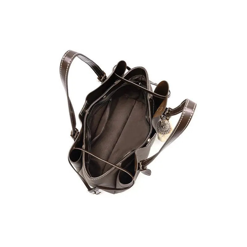 Casual Retro Women's Tote Bag Fashionable Adjustable Strap Medium Handbag Brown
