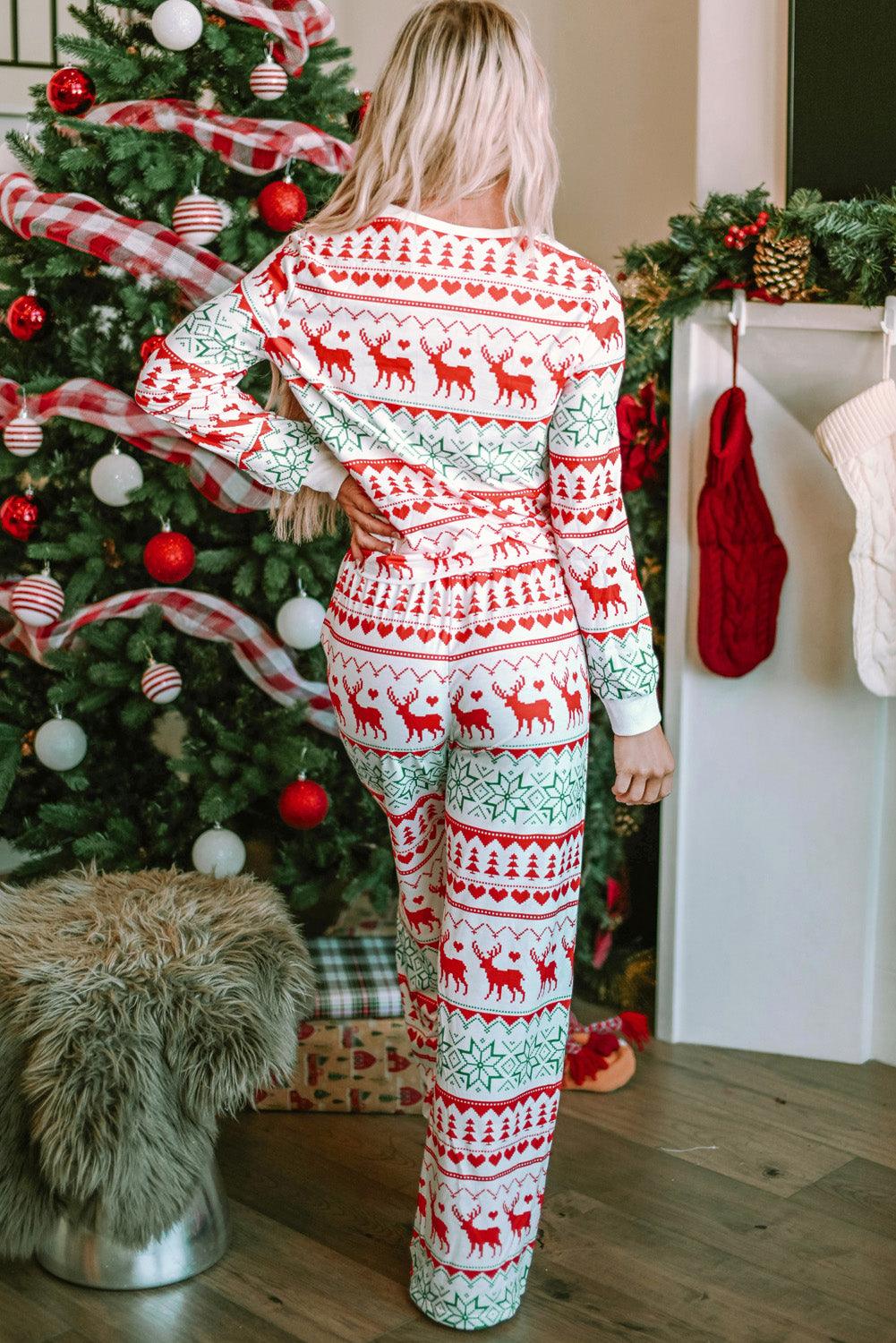 Christmas Lounge Set Element Round Neck Top and Pants 10b11db377354fc68cbe0207dd53437d-Max Trendsi