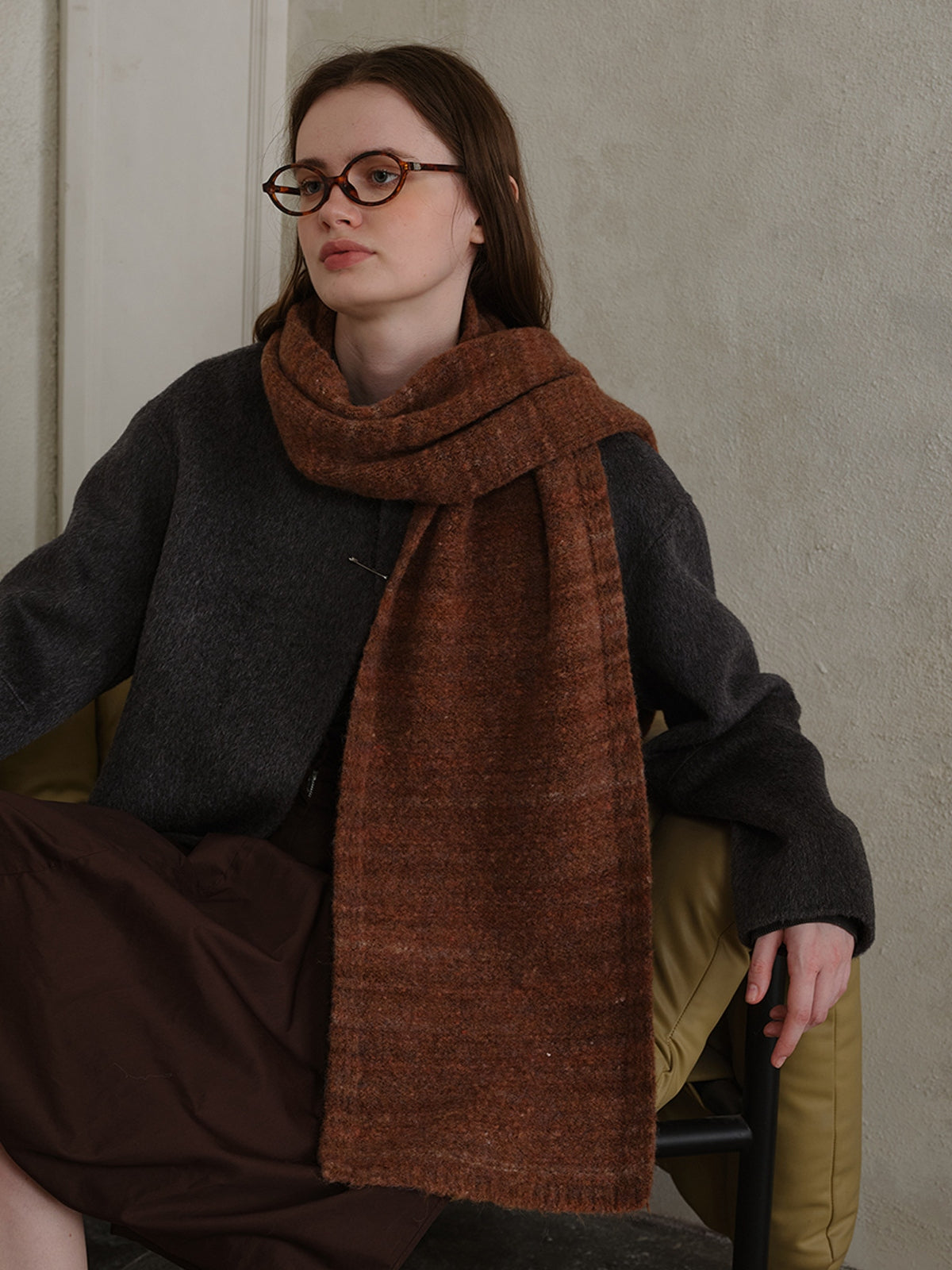 Women Fur Scarf Striped Detail Knit Long Soft Warm Accessories 10bf8d3d-400d-43c6-96ee-d544b5522862-Max Trendsi