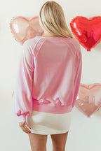Valentine’s Day Pink Sweatshirt HUG AND KISSES Embroidery Round Neck Tops 10d7cbfe-452d-4f9c-8e71-0d77ee62f4d0-Max Trendsi