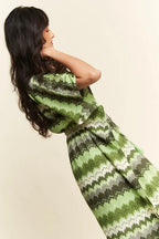 Davi & Dani Midi Dress Sage Green Multi Color Wavy Tie Waist Flowy Sleeve 10d878caaf9641a3923dd5fe4fb2e0c4-Max-Origin Trendsi