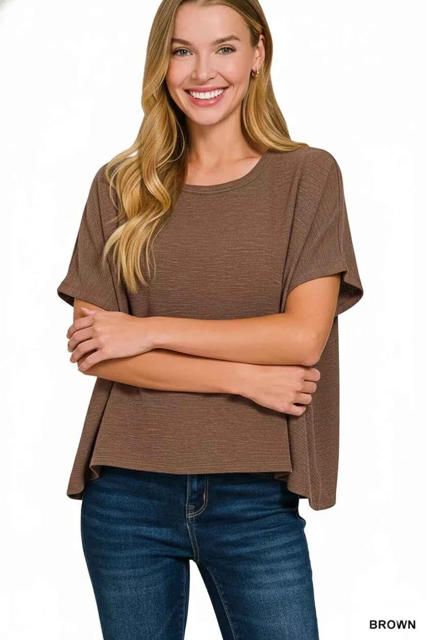 Zenana Cotton Slub Oversized Tee