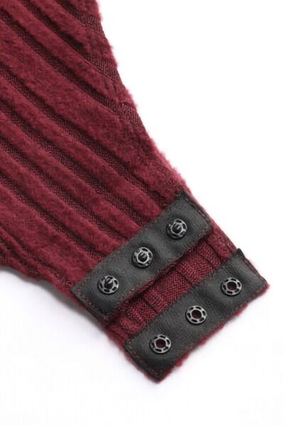 Bodysuit Ribbed Knit Cutout Bust Round Neck Long Sleeve Top 11209225-74cd-415d-b6d0-9df2cb51fd3f-Min Trendsi