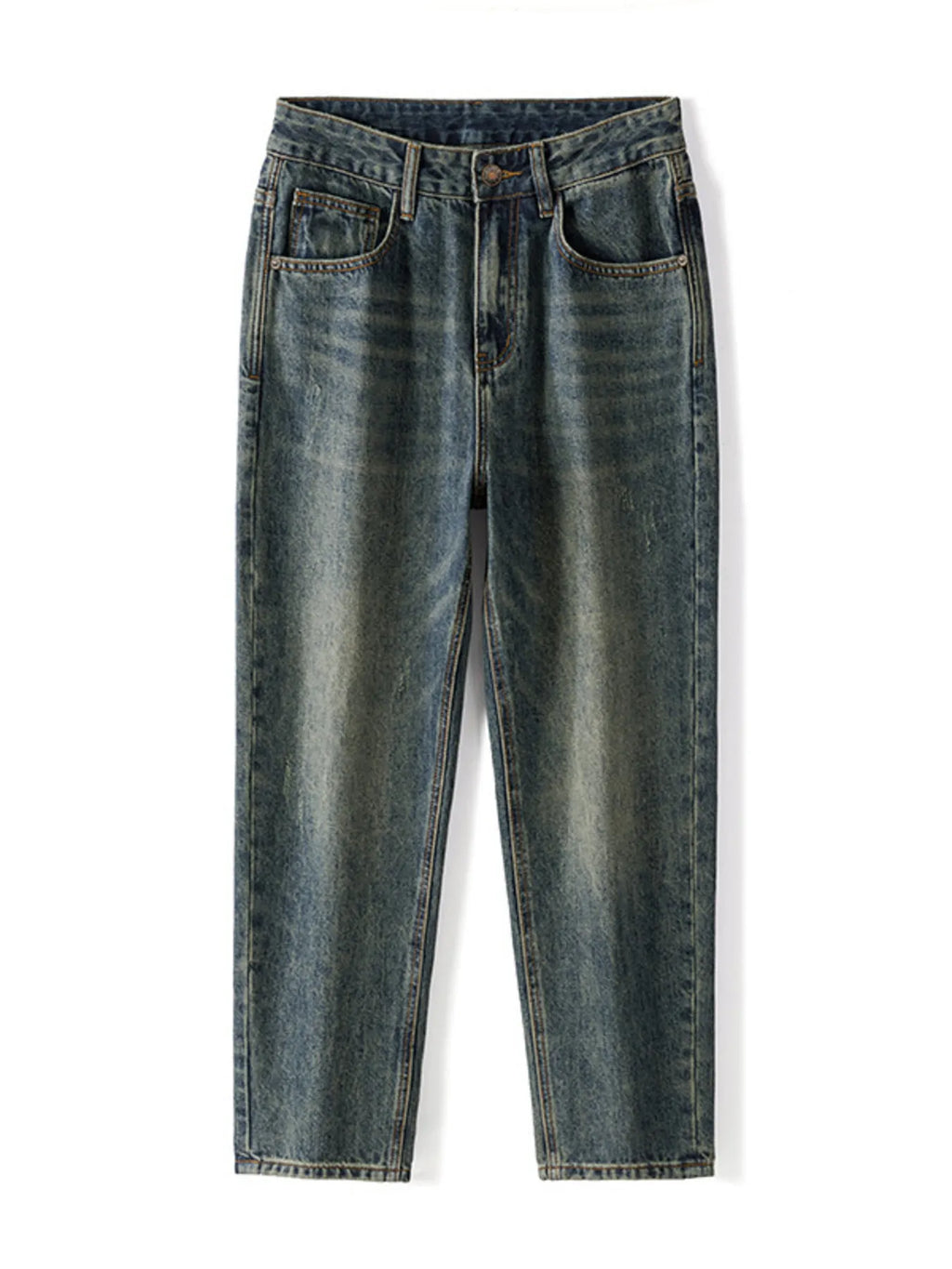 Men's Wide Leg Jeans Nostalgic Blue Washed Relaxed Fit Denim Pants 118f1649b23a4d7e8190aff95a5f8e09-Max-Origin Trendsi