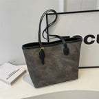 Casual Large Tote Bag Women's Fashionable Shoulder Bag Pu Leather Medium
