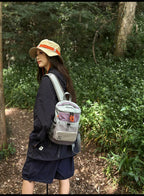 Hiking Backpack Nylon Lightweight Outdoor Travel Shoulder Bag Mesh Pocket