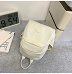 Casual Mini Nylon Backpack Bag Women's Simple Solid Casual Lightweight Schoolbags