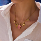 18K Gold-Plated Necklace Start Heart Pendant with Resin Flower Summer Jewelry Gold One Size 11bc4ded-5c3e-4fab-a0ab-8eefc45b9815-Max-Origin Trendsi