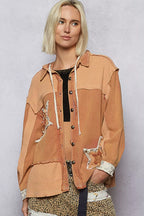 POL Womens Hooded Jacket Burnt Brown with Star Patch Pattern Outwear 120b4be8-15de-4870-948f-aab8a916abf5-Max-Origin Trendsi