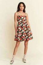 Davi & Dani Mini Dress Black Floral Scalloped Cutout Back Ruffled 123c54ac6dfd4c8796520d9bea144f1a-Max-Origin Trendsi