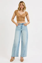 RISEN Women's Barrel Jeans Mid Rise Fit Light Washed Denim Pants 1244f29fa1544ffeb129ef8f89781e57-Max-Origin Trendsi