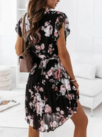 Floral Ruffle Dress Surplice Ruffled Cap Short Sleeve Tied Waist 12623a75-f313-4c74-9868-b3803179c661-Max-Origin Trendsi