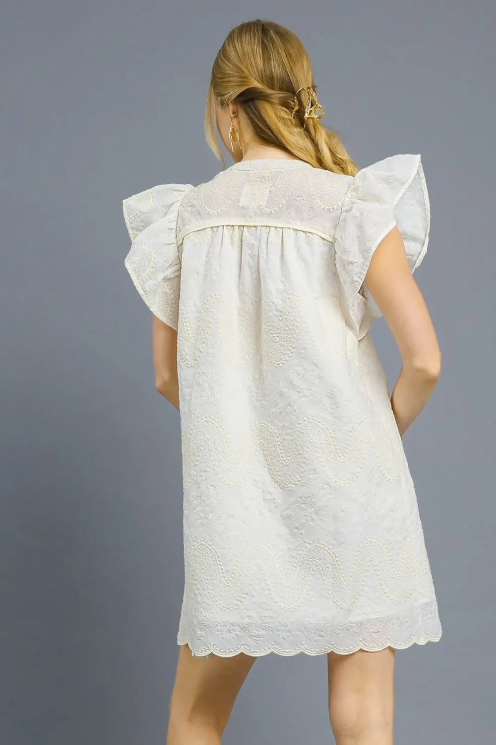 Umgee Mini Dress White Floral Embroidered Scalloped Hem Ruffled Short Sleeve 128fc029-6f0a-4e39-a117-1396f3cd58de-Max-Origin Trendsi