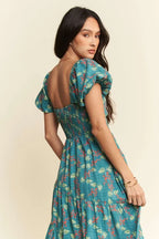 Davi & Dani Maxi Dress Lightweight Tiered with Sweetheart Neckline Teal Green 129f2ee2aa7246b9b113a67a3f36571c-Max-Origin Trendsi