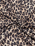 Damen Maxi-Kleid mit Leo-Print, langen Ärmeln und Schlitz, Wickeloptik, Übergröße
