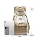 Casual Backpack Multi-pockets Large Lightweight Color Block Shoulder Bags