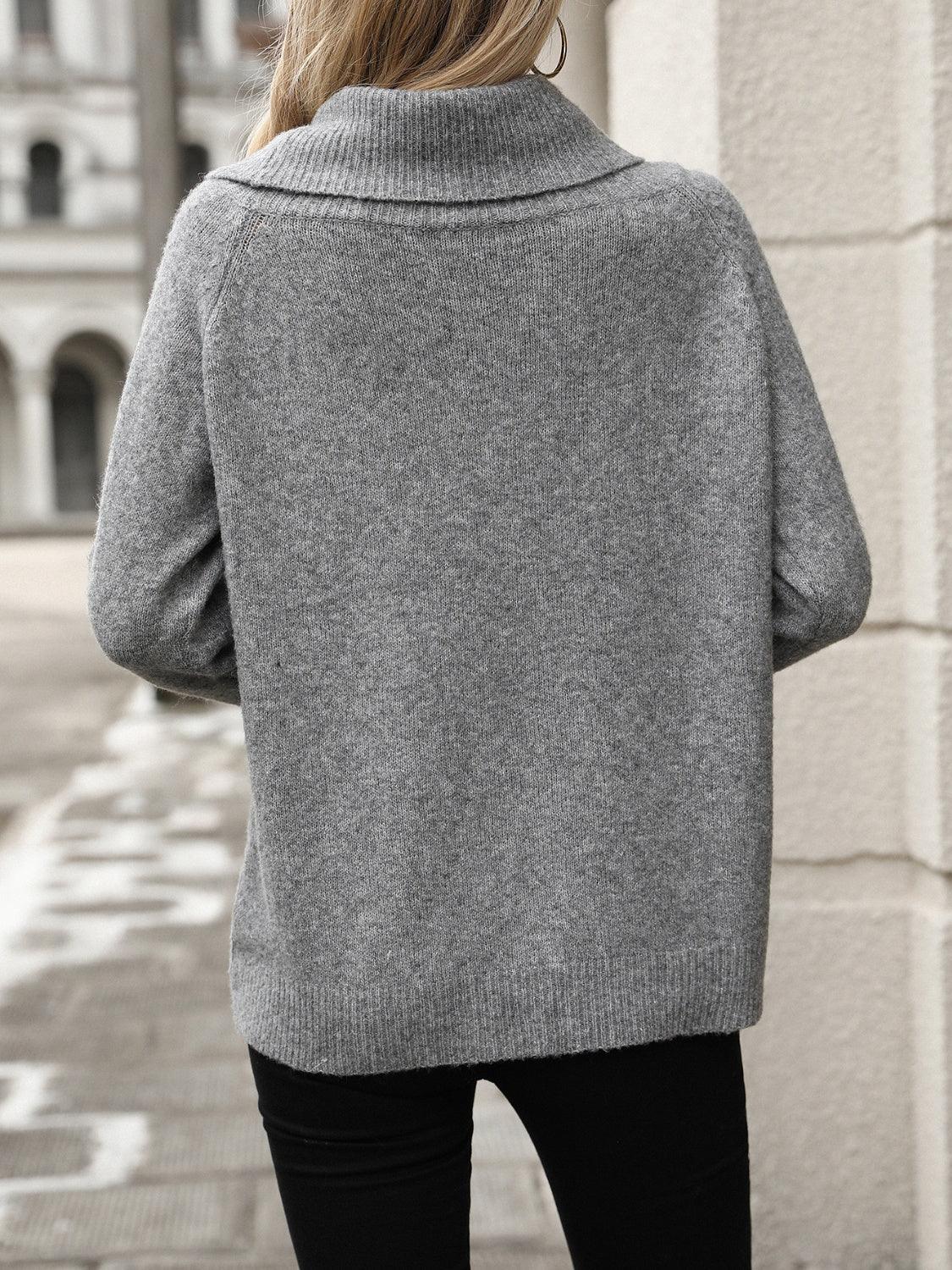 Turtleneck Sweater Off Shoulder Knit Soft Long Sleeve Pullover 12c47521-72a2-4b9f-bfcb-4f759e43e7dc-Max Trendsi