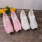 Floral Lace Breathable Slip-On Shoes Women Casual Lightweight Flats