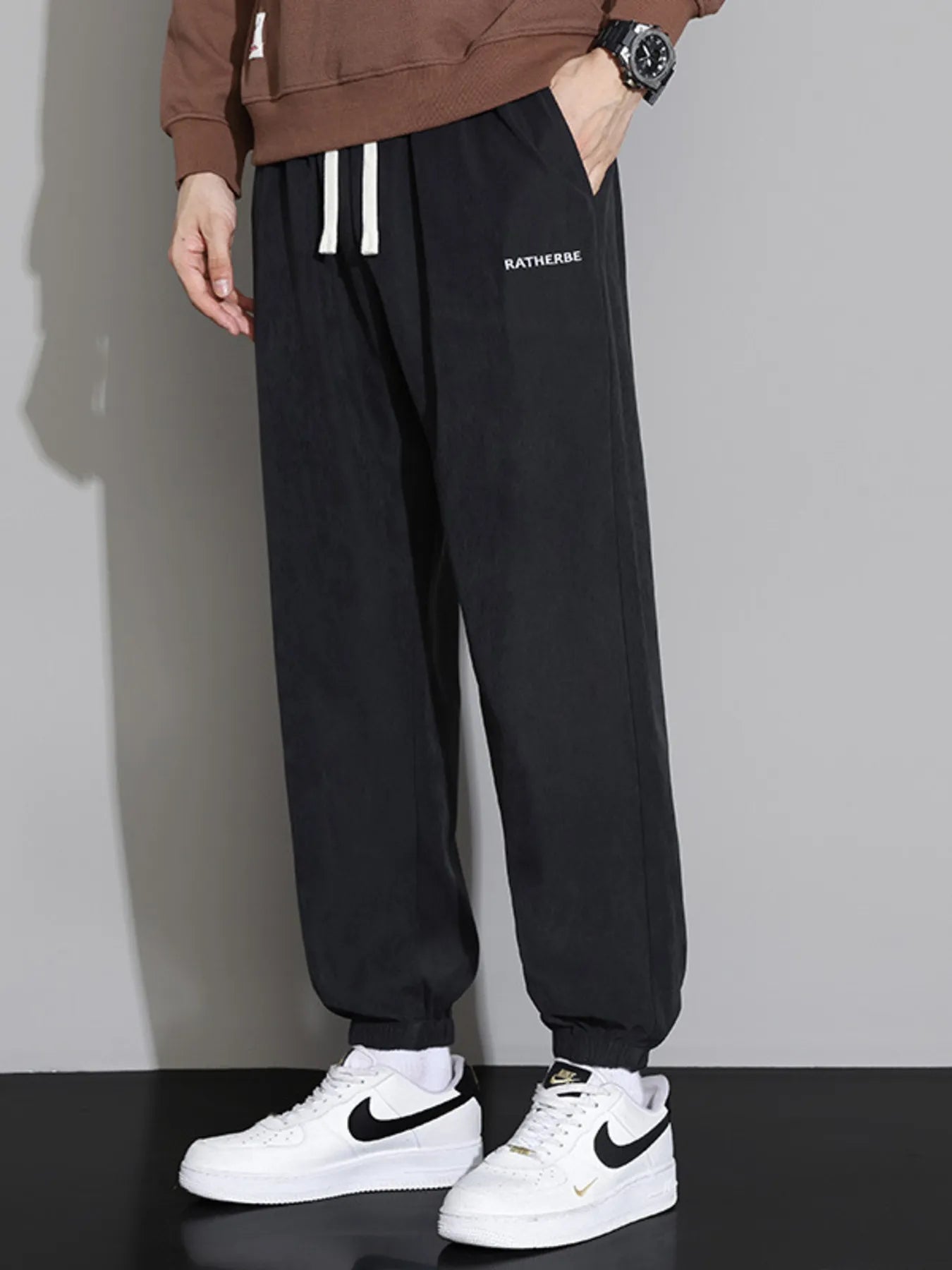 Men's Joggers Drawstring Waist with Side Pockets Pants Black 13033ade891e44dfa6f8c99e32eae82c-Max-Origin Trendsi