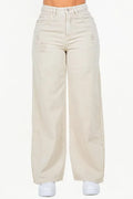 American Bazi Beige Wide Leg Jeans Women's High Waist Distressed Denim Pants Beige 134d251b-585c-4ca4-887a-2c4c3fbd3b16-Min Trendsi