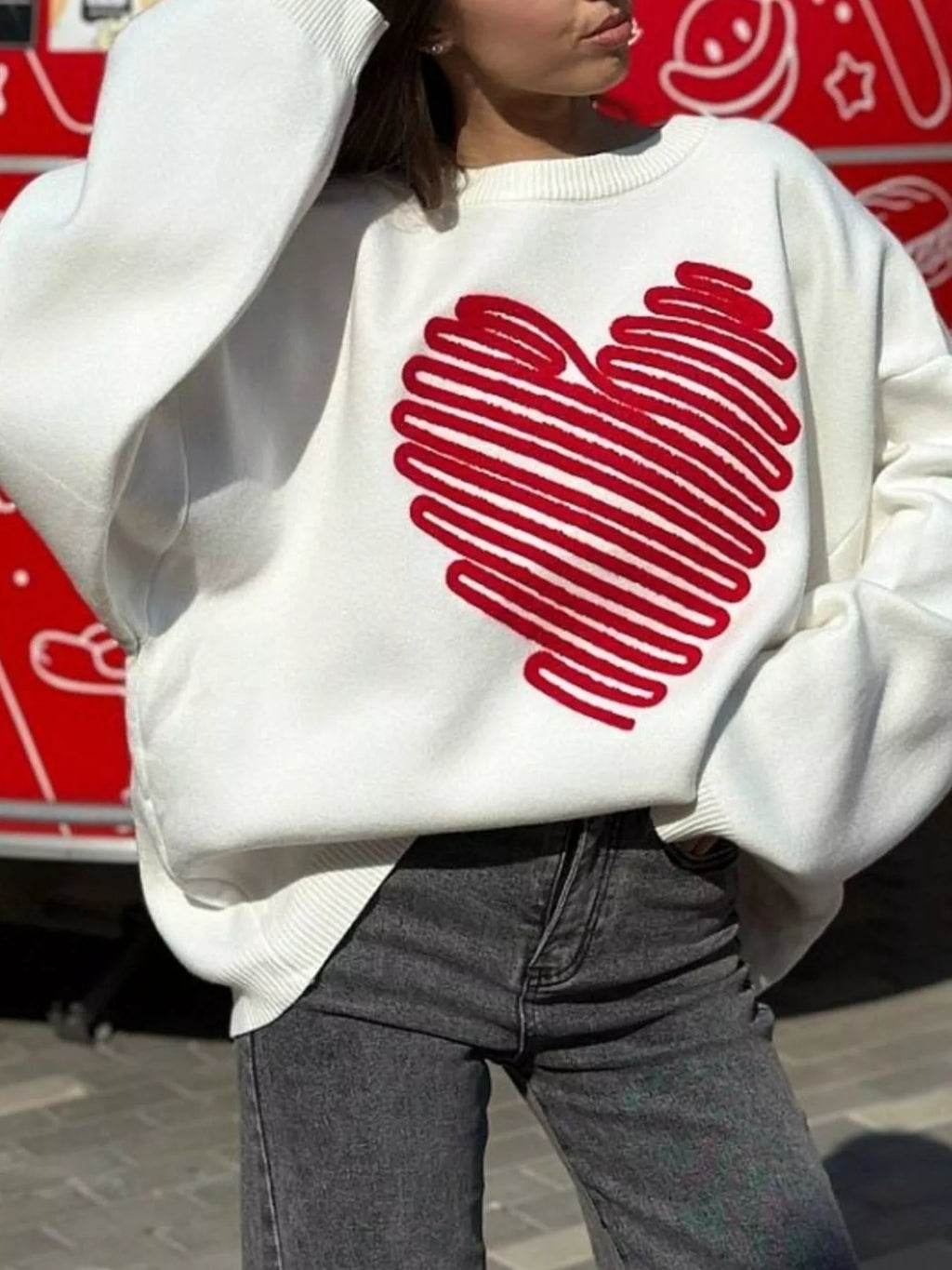 Womens Sweater Heart Round Neck Oversized Pullover 1355e09d-dfe4-4cee-b537-8d05774464ff-Max-Origin Trendsi