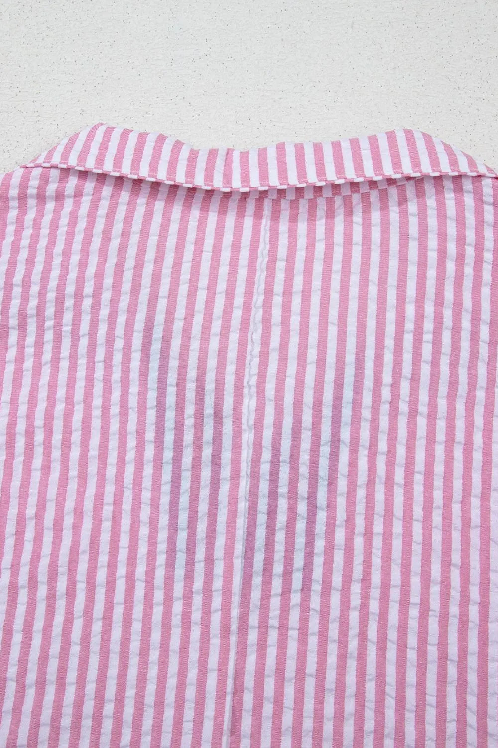 Women's Blouse Striped Print Contrast Split Neck Dolman Short Sleeve 137927b3-93bb-4d65-bf5c-31e32ab59b12-Max-Origin Trendsi