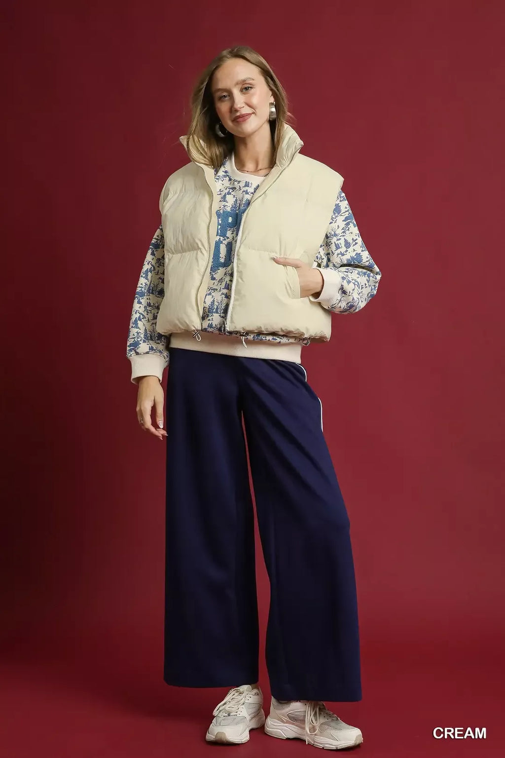 Umgee Womens Puffer Vest Cream High Neck with Zip Front 13be77ba-a4ce-4ebc-844a-c2ad271cbba5-Max-Origin Trendsi