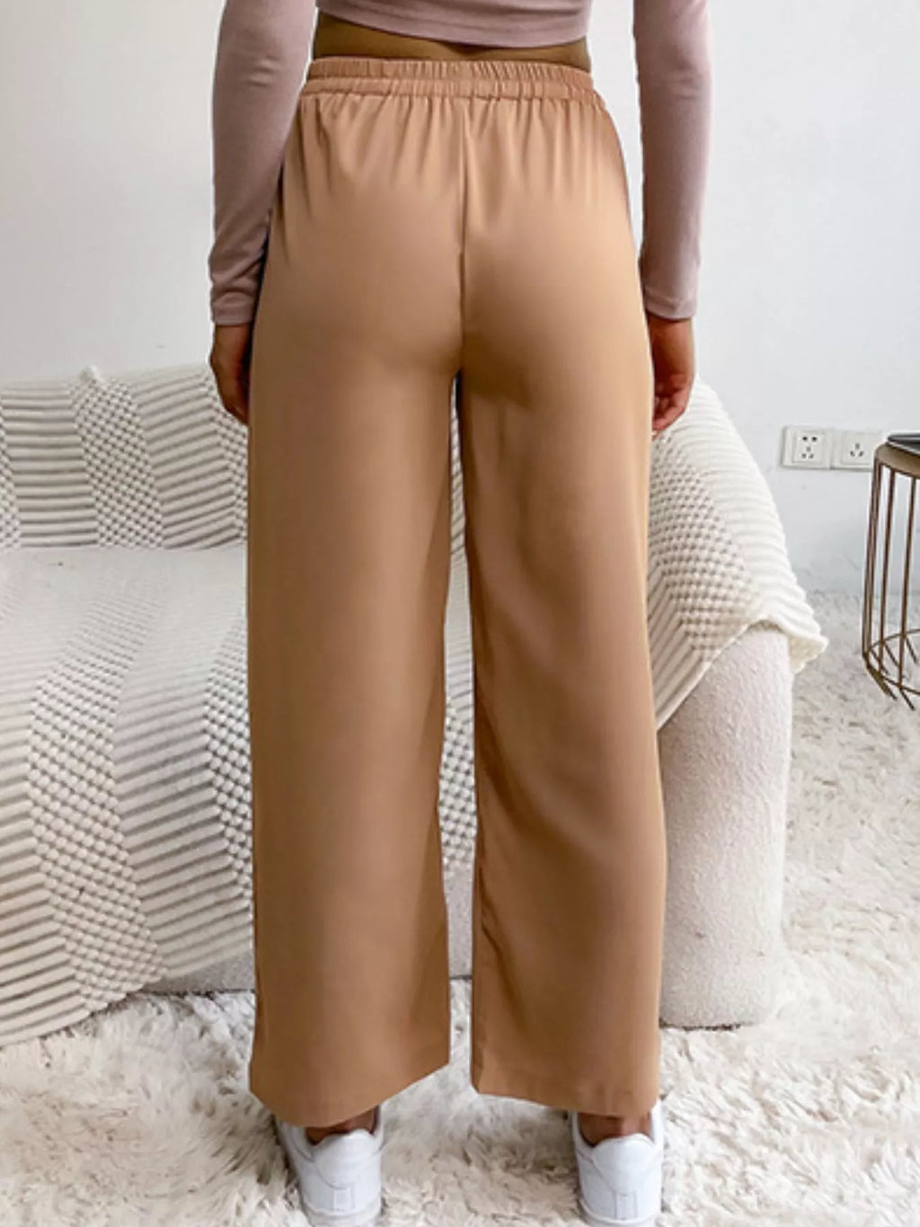 Women's Casual Pants Wide Leg Camel Drawstring Waist Trousers 13c10ffa-9441-4de1-9f98-d31c98fb87c3-Max-Origin Trendsi