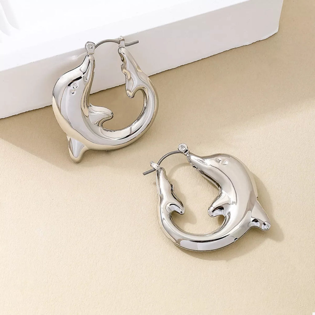 Hoop Earrings 18K Gold-Plated Dolphin Gold Silver Jewelry 142e546a-89d9-4dd9-af88-977d527a6dd2-Max-Origin Trendsi