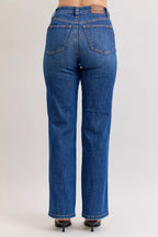Judy Blue Womens Straight Jeans High Waist Tummy Control Mid Wash Denim 14569702-053b-4d9b-a48a-80806b86c307-Max-Origin Trendsi