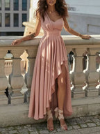 Full-Length One-Shoulder Asymmetrical Hen Party Dress Plus Size