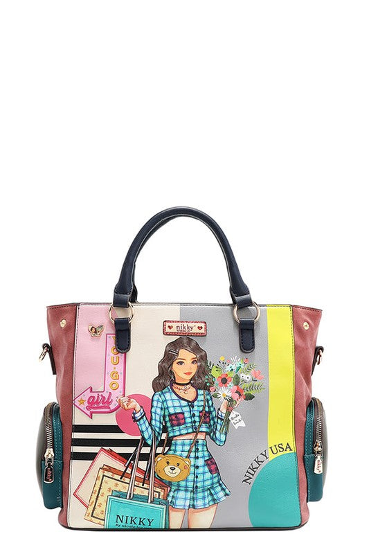 Nicole Lee USA Handbag Eco-Leather Medium with Side Pockets 146a2681-c40b-4aac-a909-7add2423b451-Max Trendsi