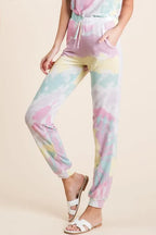 BiBi Tie Dye Casual Pants French Terry Lavender Multi Pocketed Jogger 148a408cb4d3413abaeef42456c841d2-Max-Origin Trendsi