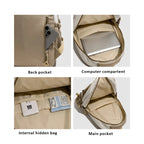 Casual Backpack Multi-pockets Large Lightweight Color Block Shoulder Bags